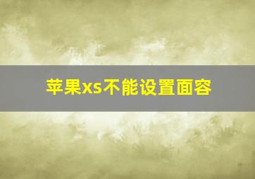 苹果xs不能设置面容