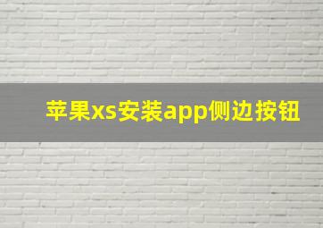 苹果xs安装app侧边按钮