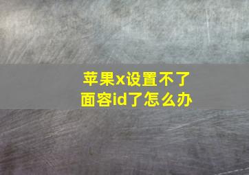 苹果x设置不了面容id了怎么办