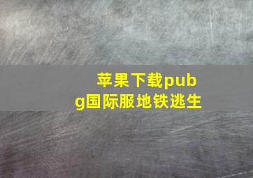 苹果下载pubg国际服地铁逃生