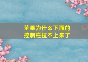 苹果为什么下面的控制栏拉不上来了