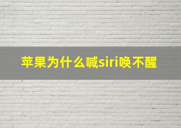 苹果为什么喊siri唤不醒