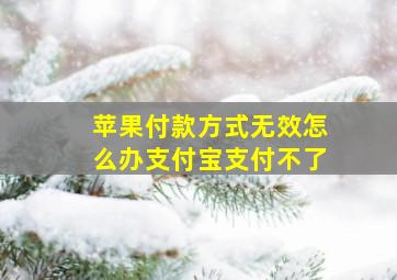 苹果付款方式无效怎么办支付宝支付不了