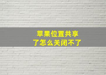 苹果位置共享了怎么关闭不了