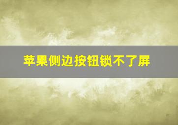 苹果侧边按钮锁不了屏