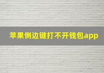 苹果侧边键打不开钱包app