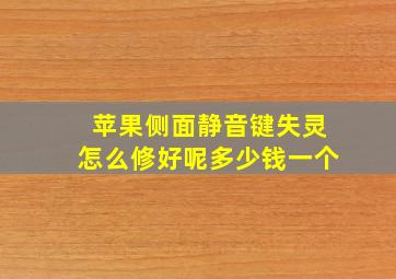 苹果侧面静音键失灵怎么修好呢多少钱一个