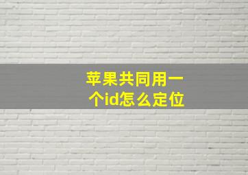 苹果共同用一个id怎么定位