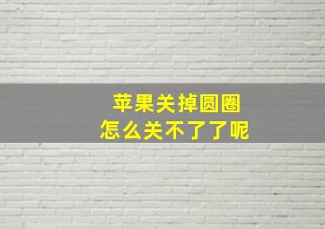 苹果关掉圆圈怎么关不了了呢