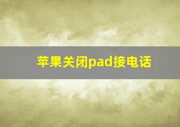 苹果关闭pad接电话