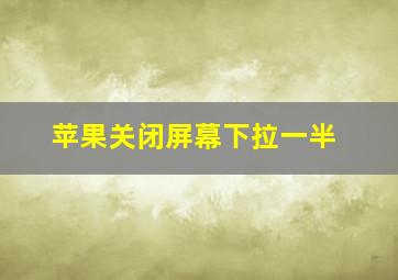 苹果关闭屏幕下拉一半