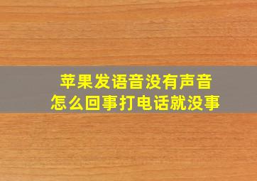 苹果发语音没有声音怎么回事打电话就没事