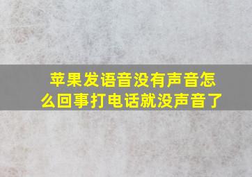 苹果发语音没有声音怎么回事打电话就没声音了