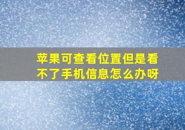 苹果可查看位置但是看不了手机信息怎么办呀