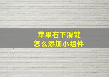 苹果右下滑键怎么添加小组件