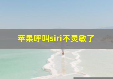 苹果呼叫siri不灵敏了