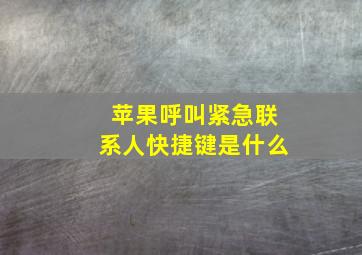 苹果呼叫紧急联系人快捷键是什么