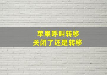 苹果呼叫转移关闭了还是转移