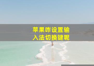 苹果咋设置输入法切换键呢