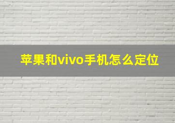 苹果和vivo手机怎么定位