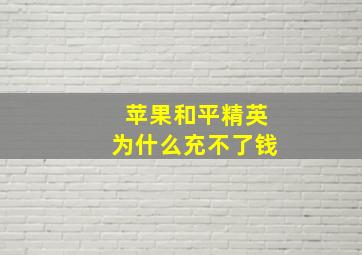 苹果和平精英为什么充不了钱