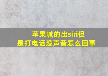 苹果喊的出siri但是打电话没声音怎么回事