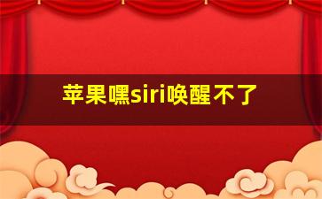 苹果嘿siri唤醒不了