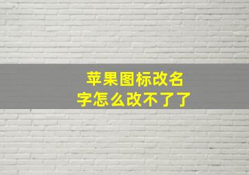 苹果图标改名字怎么改不了了