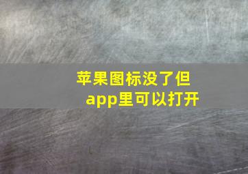 苹果图标没了但app里可以打开