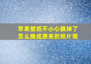 苹果壁纸不小心换掉了怎么换成原来的照片呢