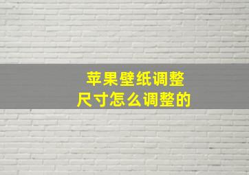 苹果壁纸调整尺寸怎么调整的