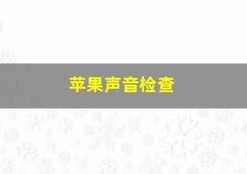 苹果声音检查