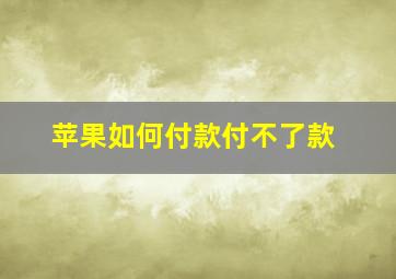 苹果如何付款付不了款