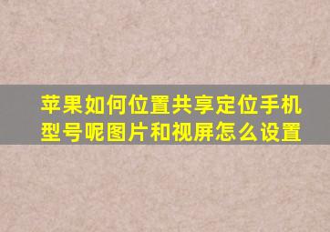 苹果如何位置共享定位手机型号呢图片和视屏怎么设置