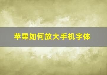 苹果如何放大手机字体