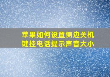 苹果如何设置侧边关机键挂电话提示声音大小