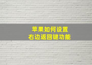 苹果如何设置右边返回键功能