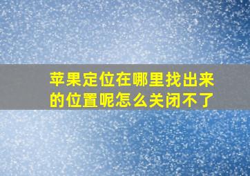 苹果定位在哪里找出来的位置呢怎么关闭不了