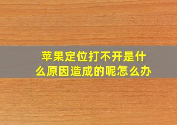 苹果定位打不开是什么原因造成的呢怎么办