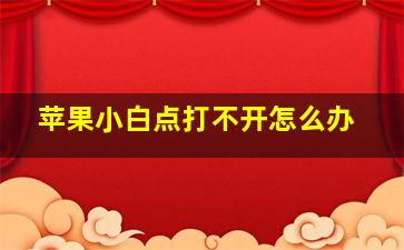 苹果小白点打不开怎么办