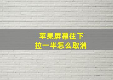 苹果屏幕往下拉一半怎么取消