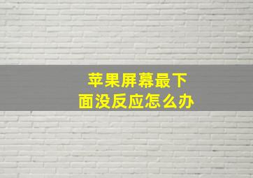 苹果屏幕最下面没反应怎么办