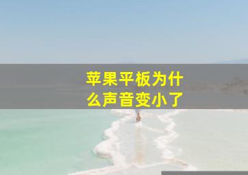 苹果平板为什么声音变小了