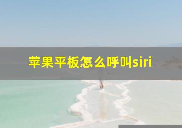 苹果平板怎么呼叫siri