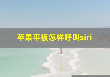 苹果平板怎样呼叫siri