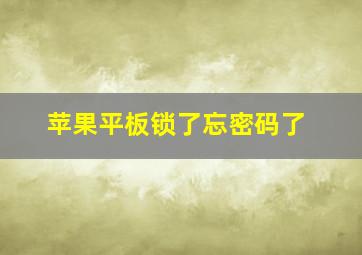 苹果平板锁了忘密码了