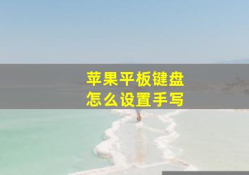 苹果平板键盘怎么设置手写