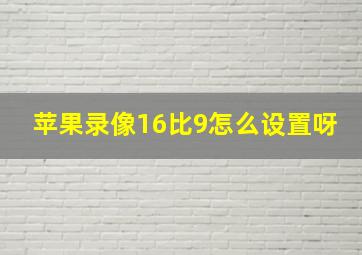 苹果录像16比9怎么设置呀