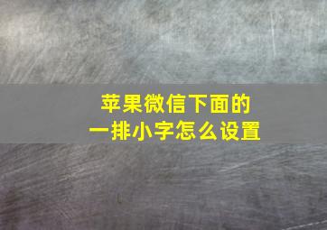 苹果微信下面的一排小字怎么设置