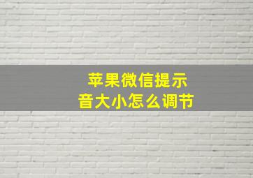 苹果微信提示音大小怎么调节